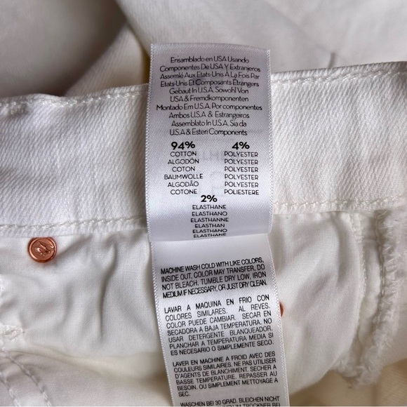 MOTHER The Mid Rise Dazzler Ankle Straight Jeans Fairest Of Them All White 25 - Picture 14 of 15